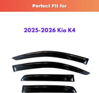 KPY Rain Guards Fit for 2025-2026 Kia K4, Out-Channel Window Visors Vent Wind Deflectors 4PC, Car Accessories for 25-26 K4
