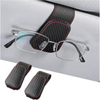 Sunglasses Holders for Car Sun Visor, Leather Eyeglasses Hanger Mounter, Magnetic Glasses Holder and Ticket Card Clip, Auto Interior Accessories Universal for SUV Pickup Truck
