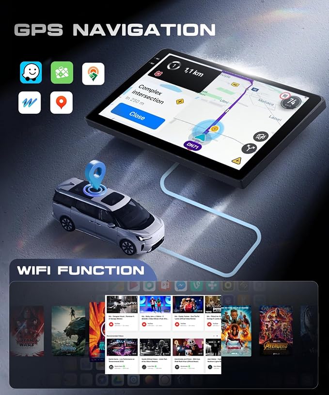 4G+128G Android 15 Car Stereo for Honda Fit 2008-2013, Wireless CarPlay Android Auto, 10.1’’ Incell HD Touch Screen Car Stereo with GPS, WiFi, Bluetooth 5.0, FM, 32 EQ, SWC, Backup Camera