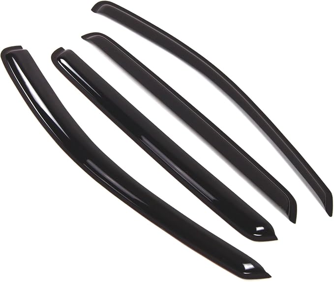 WD2-257 Dark Smoke 4 Pcs Set Window Visor (Outside Mount) Deflector Rain Guard Compatible with 2007-2012 Hyundai Santa Fe