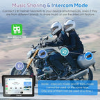 Carpuride W502B Pro for B.M W Motorcycle CarPlay & Android Auto & Dual Bluetooth, 5" Waterproof GPS Navigation Screen for Motorbike, Music Sharing, Intercom, EQ, Light Sensor, Compass, Barometer