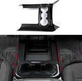 Car Sticker Center Console Front Cup Holder ABS Carbon Fiber Decal Interior Trim Cover for 2019-2025 Chevy Silverado | for 2019-2021 GMC Sierra 1500 2500 3500 HD Accessories