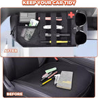 American Flag Car Sun Visor Organizer, Multi-Pockets Vehicle Visor Storage Bag with Zipper Storage Pouch and Sunglasses Holder Clip, Auto Interior Pocket Organizers, Universal Fit