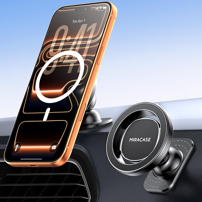Latest Upgrade for MagSafe Car Mount [33+LBS Strong Suction & 2200gf Magnetic] Small Phone Holders for Your Car Dashboard, 360° Adjustable Car Phone Holder Mount for iPhone Garmin GPS