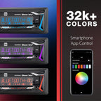 XRM69RGB Single DIN Car Stereo RGB Bluetooth & AM/FM | Customizable RGB colors, hands-free Bluetooth calling & streaming, push to talk voice assistant, USB playback
