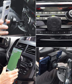2 in 1 CD Slot Car Phone Holder Mount One Touch Premium Adjustable Phone Grip Strong Magnet Clip Cradle for Universal Smartphone - Black