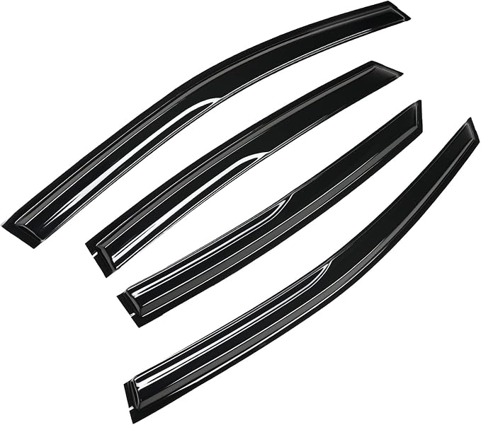 94714 Tape-On Smoke Tinted Side Window Visor Deflectors Vent Rain Guards Compatible with Fusion 2013-2020 S SE SEL Titanium Hybrid