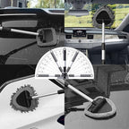 Car Windshield Cleaner Tool, Vehicle Window Cleaner with Extendable Handle & 3 Reusable and Washable Pads, Auto Glass Wash Brush Accessories, Universal for SUV RV Truck (Triangular)