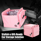 LIBZAKI Car Trunk Storage Organizer, Collapsible Trunk Storage Box for Car Truck SUV-Pink