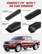 Outside-Mount Window Rain Guards Fit for Toyota Tacoma 2005-2015 Double Cab, Extra Durable Window Visors, Wind Deflector, Vent Shades for 05-15 Tacoma, Truck Car Tape-on with Thicker 4PCS