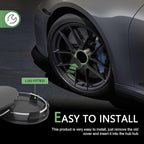 4PCS Car Wheel Center Caps, 60MM/2.36In OD 56MM/2.2In ID Center Hub Cover, ABS Snap-in Vehicle Rim Hub Caps, Rustproof Dustproof Center Cap for Rims, Universal Wheel Hub Decoration (Black)