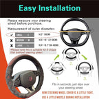 D Shaped 14 Inch Small Sized Steering Wheel Cover Great Grip with 3D Honeycomb Anti-Slip Design, Flat Bottom 14 Inch (Wine Red)
