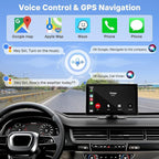 9" Wireless Apple Carplay Screen for Car, Portable Touchscreen Apple Carplay & Android Auto with OTA Update, Backup Camera,FM, Voice Control/GPS Navigation/Mirror Link/BT