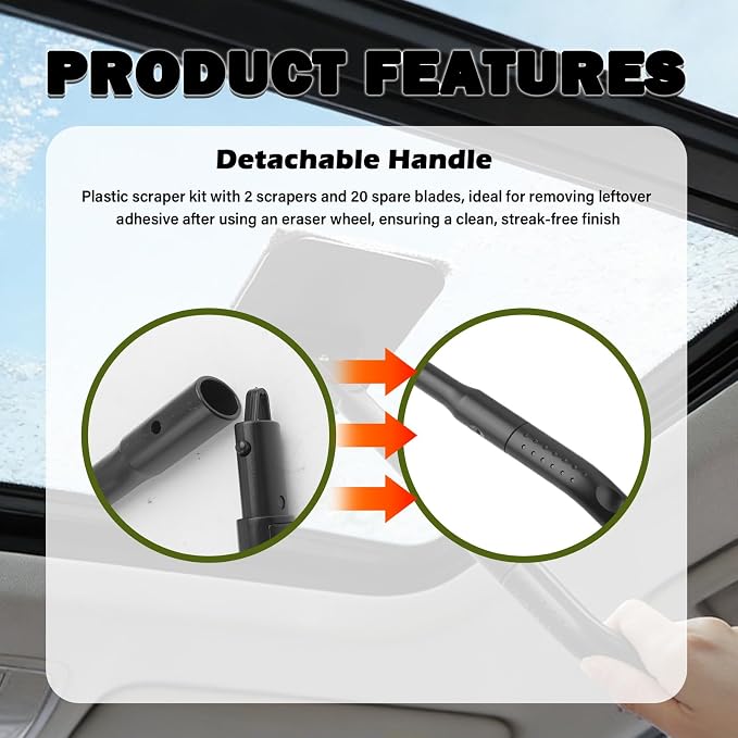Car Windshield Cleaner Tool Kit,2026 New Inside Windshield Cleaning Tool with Detachable Handle & 180° Swivel Head,Universal Car Glass Cleaner Tools for Fog & Dust Cleaning