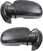 2 Piece Driver and Passenger Side Mirror Assembly Set Power Folding Electric Adjustment Heated Memory Black Compatible with 2007-2014 Chevy Silverado 2500 HD 3500 HD 2007-2010 GMC Sierra GM1320339