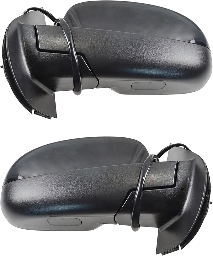 2 Piece Driver and Passenger Side Mirror Assembly Set Power Folding Electric Adjustment Heated Memory Black Compatible with 2007-2014 Chevy Silverado 2500 HD 3500 HD 2007-2010 GMC Sierra GM1320339