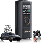 WARWOLF 160PSI Portable Air Compressor, Air Pump for Car Tires with Pressure Gauge, Dual Power 12V DC, Auto Shut-Off, Rechargeable Tire Pump for SUV Truck Motorcycle Bicycle Balls