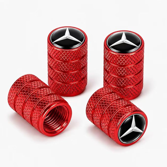 Car Tire Valve Stem Caps for Automobiles,Dust Caps Compatible with Mercedes Benz CESM CLK GLK GL AB GLS GLE AMG Series Car Tires，Alloy Leak-Proof Valve Cover