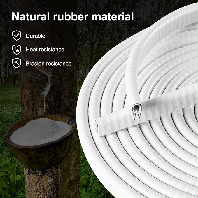 16Ft(5M) Automotive Door Entry Guard U Shape Car Door Trim Protector for Most Car, White
