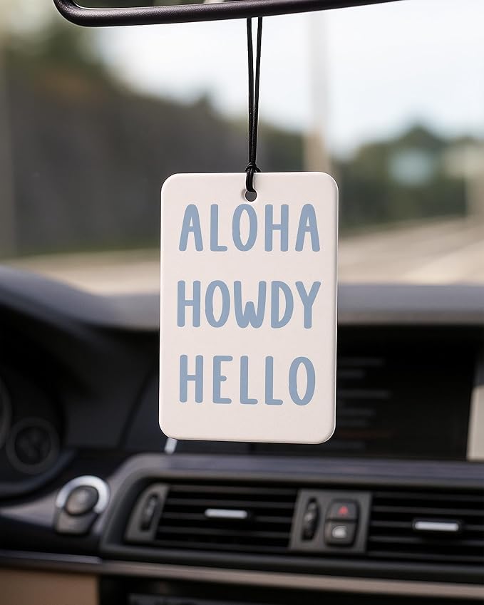 Blue Coastal Cowgirl Car Air Freshener 4 Pcs Coconut Scented, Preppy Summer Beach Car Accessories Mirror Decor for Women, Girly Western Hanging Air Freshener for Cars Closet Drawer Books