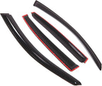 WD2-483 Dark Smoke 4 Pcs Set Window Visor (Outside Mount) Deflector Rain Guard Compatible with 2006-2011 BMW 325i 330i 335i