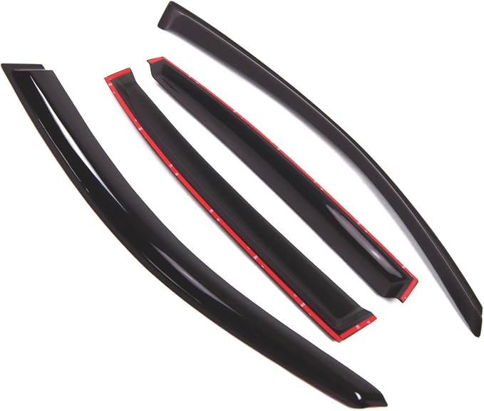 Outside Mount Window Vent Visors Rain Guards Compatible with BMW 323i 328xi 330Ci 330i 2006-11 | Side Window Wind Deflectors Rain Shields | Smoke Tinted, 4 Pcs Set, DGWV-483