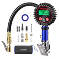 12PCS Digital Tire Pressure Gauge with Inflator, 250 PSI, Heavy Duty Air Compressor Attachments with Storage Bag, Tire Gauge with Brass Air Chuck and Rubber Hose for Vehicles and Inflatables