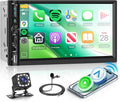 Double Din Car Stereo Radio with Wireless CarPlay Android Auto, 7 Inch HD Touch Screen Car Play Audio Receivers with Bluetooth, HD Backup Camera, FM, Mirror Link, USB/Type C/TF/AUX/SWC