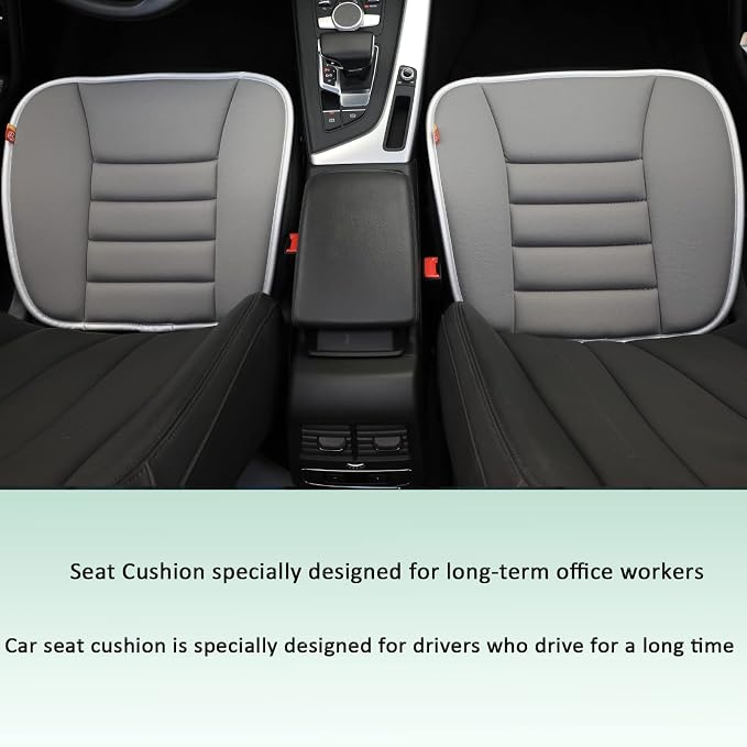 Car Seat Cushion Pad for Driving, Chair Cushion for Office/Truck with Memory Foam, Seat Cushion Comfortable and Durable, Gray