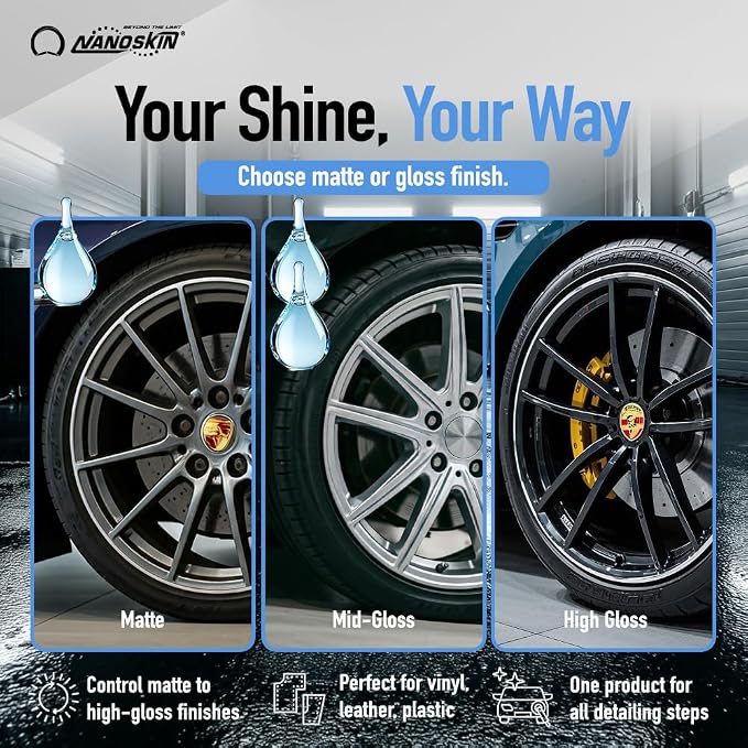 BLUE DRESS Premium Dressing - Sprayable Interior & Exterior Dressing| Works on Tire, Vinyl, Rubber, Plastic & Trim | Safe for Cars, Trucks, Motorcycles, RVs, Light Blue, 128 Fl Oz (Pack of 1)