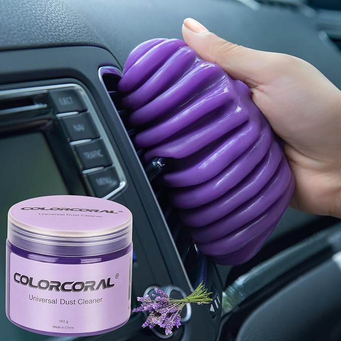 Cleaning Gel for Car Universal Gel Cleaner Auto Detailing Car Vent Keyboard Cleaning Putty Car Interior Cleaner Dashboard Dust Remover Putty Auto Duster Cleaning Kit 160G - Purple