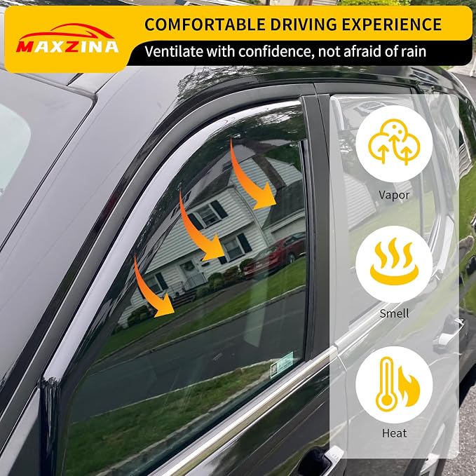 Visor Rain Guards Compatible with 2023-2025 2026 Honda Pilot Front and Rear in-Channel Window Visors Wind Deflectors Weather Shield for 2024 Pilot 4PCS Accessories