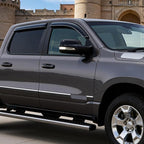 Tape-On Window Visors for Ram 1500 Crew Cab (New Body Style) 2019 2020 2021 2022 2023 2024 2025, Outside Mount Rain Guards Vent Visors Window Deflectors, Smoke Tint, 4PCS