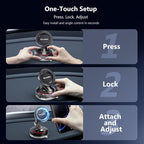 for MagSafe Car Mount [3-Axis] Nano Adhesive Gel + Strong Suction Cup Magnetic Phone Holder for Dashboard & Windshield, 360° Adjustable for iPhone 17 16 15 14 13 12, Samsung, Matte Black