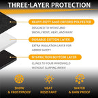 Car Windshield Cover Large Enhanced 600D Oxford Fabric Windshield Frost Cover for Ice and Snow Frost Waterproof Wiper Front Window Protects UV Sunshade Cover for Most Cars SUV Vans (75" x 42")