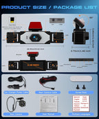360° Dash Cam 1080P Front+480P Rear Left Right, 4 Channel Dash Cam for Car, 3.16 Inch IPS Dashcams with Night Vision, Loop Recording, Motion Detection, 24/7 Parking Monitor, Reversing Help
