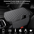 Car Center Console Cover Upgraded Microfiber Leather Car Arm Rest Cover with 2 Storage Bags Universal Armrest Cover for Car Storage Box Car Interior Accessories Protector for Most Vehicle-Gray