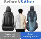 Cooling Car Seat Pad with Fan, 12V-24V Ventilated Car Seat Cushion, Breathable 3D Mesh Seat Cooler, 3-Speed Airflow Adjustment, Universal Fit for Cars, Trucks, SUVs - Ideal for Summer Driving