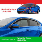 Goodyear Shatterproof in-Channel Window Deflectors for Kia Forte 2019-2024, Rain Guards, Window Visors for Cars, Vent Deflector, Car Accessories, 4 pcs - GY008426