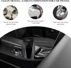 Car Trash Can with Lid, Diamond Design Leakproof Vehicle Cup Holder Garbage Can, Waterproof Trash Bin Mini Portable Garbage Organizer for Cars Homes Offices Bedrooms (Black)