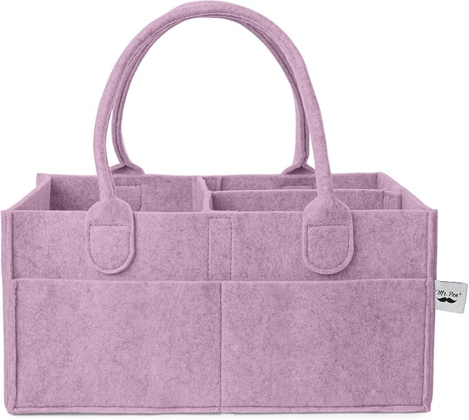 Mr. Pen- Baby Diaper Caddy Organizer, Orchid Mist | Nursery Storage Bin and Car Organizer for Diapers and Baby Wipes
