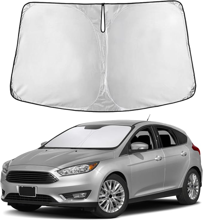 Windshield Sunshade Compatible for Ford Focus 2012-2016 2017 2018, Sun Visor for Front Windshield & Window Sun Shade Cover, UV Heat Blocker & Protector, Car Accessories