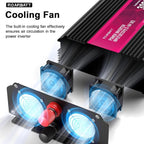 3000W Power Inverter 12V DC to 110V/120V AC, 6000W Peak Car Inverter with 2 AC Outlets, 2.4A USB Port & LCD Display, Portable Backup Power Converter for RV, Truck, Camping, Outdoor & Emergency