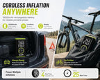 [10000mAh] Tire Inflator Portable Air Compressor - 150PSI 3X Faster Electric Cordless Air Pump for Car Tires, Bike Pump with Presta & Schrader Valves, Digital Gauge, Auto Shut-Off 2 [Pack]