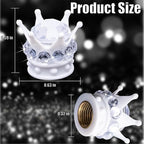 4PCS Crown Bling Tire Stem Valve Caps, Crystal Diamond Car Wheel Tire Valve Caps Universal Copper Core Stem Covers for Cars, SUV, Trucks, Bikes, Motorcycles, Bicycles (White & Silver)