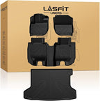 Floor Mats & Cargo Mat for Honda HRV 2016-2022 (AWD Model), All Weather TPE Custom Fit HR-V Floor Liner Accessories, 1st & 2nd Row & Trunk Mat Full Set, Black (Not for FWD)