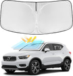 for Volvo XC40 2019-2025 2026 Windshield Sun Shade - 4 Layers Car Sunshades for Front Windows Shade Cover Custom Fit XC40 Sun Visor 250T Retractable Shade Blocks UV Rays Car Accessories