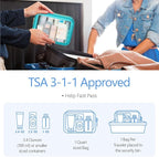 Clear Makeup Bag - TSA Approved Toiletry Bag for Carry-on & Checked Luggage, Water Resistant Car Storage Organizer with Reinforced Seams
