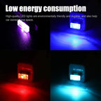 4 PCS USB LED Car Interior Atmosphere Lamp, Portable Mini LED Night Light, Plug-in USB Interface Trunk Ambient Lighting Kit, Universal Interior Accessories (Blue+Red+Ice Blue+Purple)