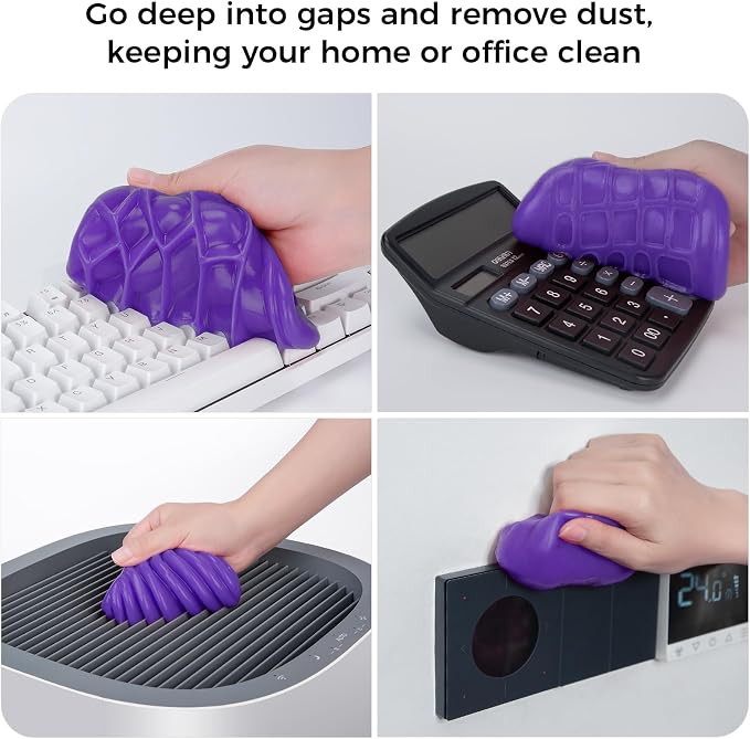 Cleaning Gel for Car Universal Gel Cleaner Auto Detailing Car Vent Keyboard Cleaning Putty Car Interior Cleaner Dashboard Dust Remover Putty Auto Duster Cleaning Kit 160G - Purple